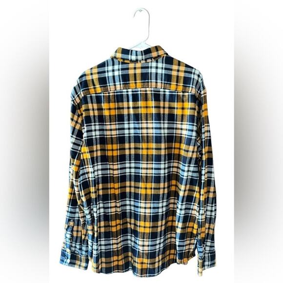 American Eagle Prep Fit Shirt Mens Size XXL Navy Orange Long Sleeve Button Down - Picture 4 of 5